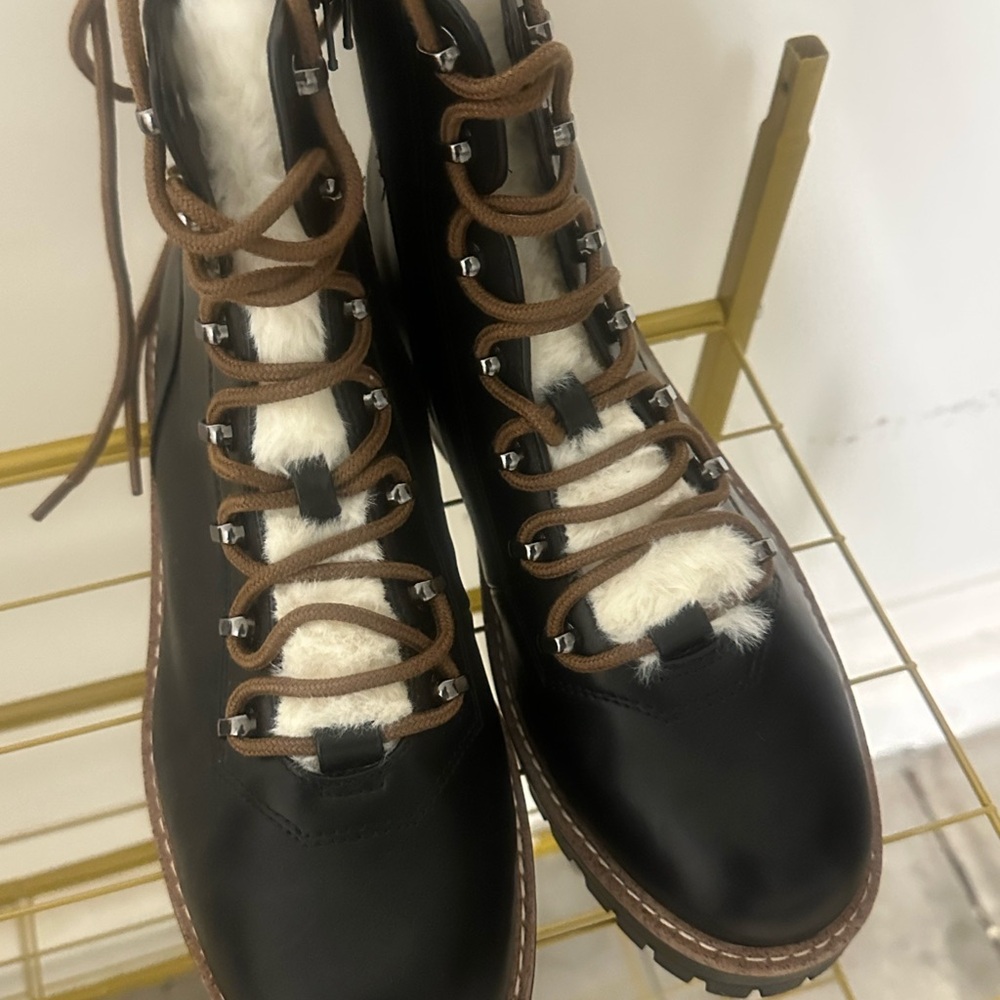 a new day Black and Brown Combat Boots